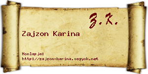 Zajzon Karina névjegykártya